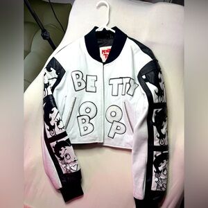 Betty Boop Cropped Bomber Jacket